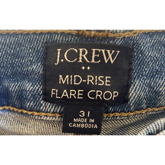 J.Crew Jeans Mid Rise Crop Flare Stretch Size 31 - Picture 3 of 5